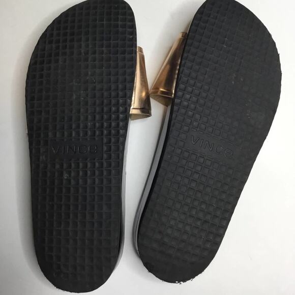 Vince Gold Metallic Westcoast Slide Sandals 8 - Picture 4 of 7